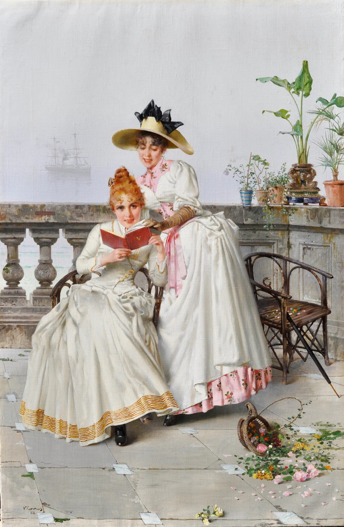 Vittorio Matteo Corcos, Lettura interessante, 1880 circa